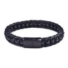 Black Braid Leather Bracelet Black/Gold - Great Value Novelty 