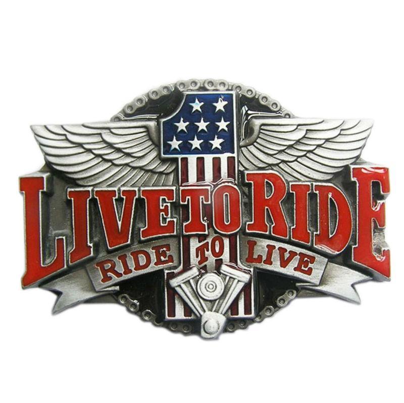 Live To Ride- Belt Buckle - Great Value Novelty 